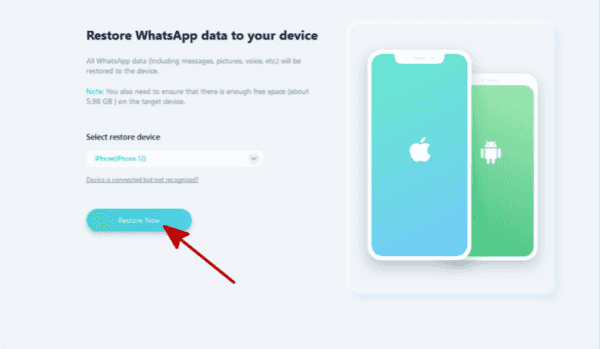 Select Huawei WhatsApp backup file