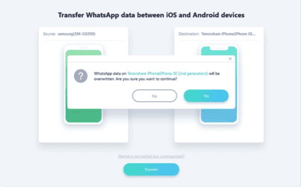 Transfer WhatsApp from iPhone to HUAWEI