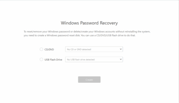 Whidows password remover